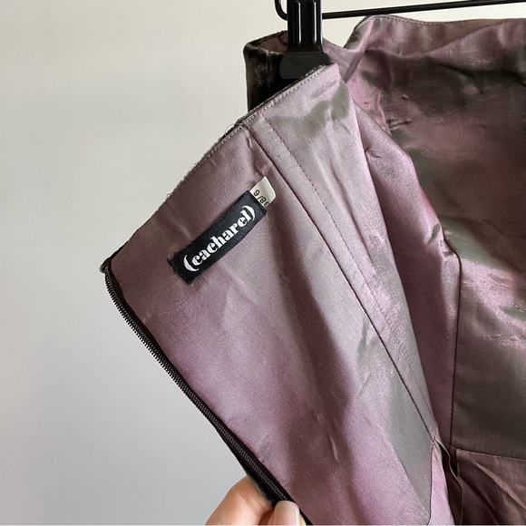 Cacharel 1990s Vintage Velvet Bustier Floral Taffeta Party Dress - Picture 5 of 7